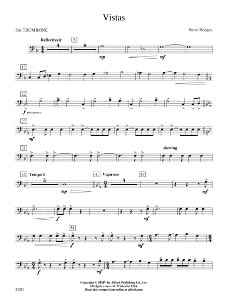 Vistas: 3rd Trombone Vistas: 3rd Trombone Concert Band scores gallery preview page 1