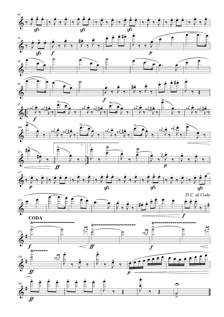 Thunder and Lightning for Flute Quartet Flute Quartet scores gallery preview page 2