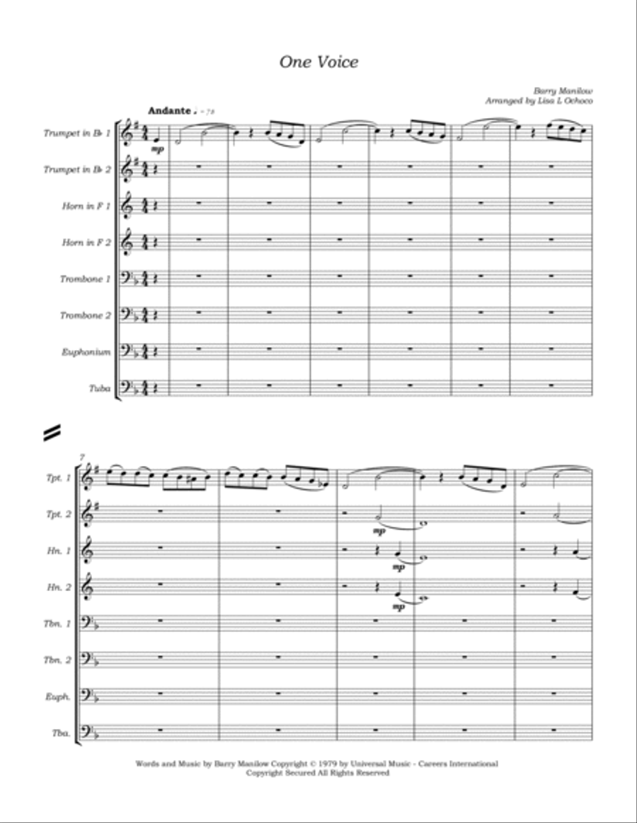 One Voice One Voice Brass Band scores gallery preview page 5
