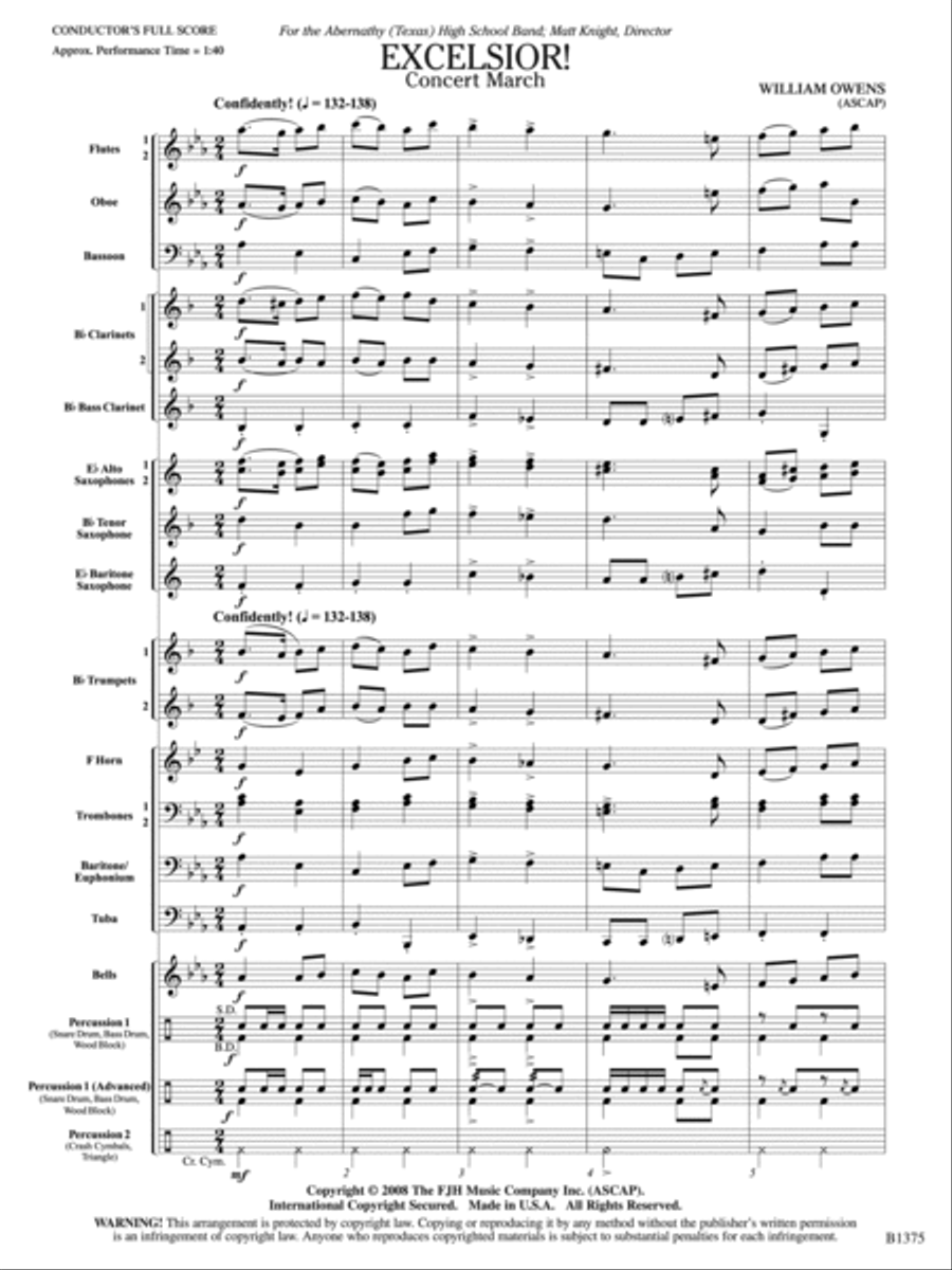 Excelsior! (Concert March): Score Concert Band scores gallery preview page 3