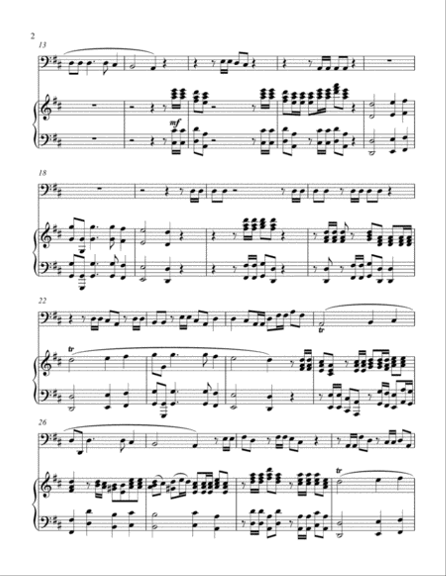 Hallelujah Chorus (bass C instrument solo) Euphonium scores gallery preview page 3