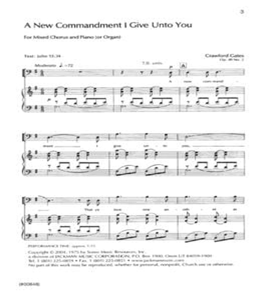 A New Commandment I Give Unto You - SATB 4-Part scores gallery preview page 2