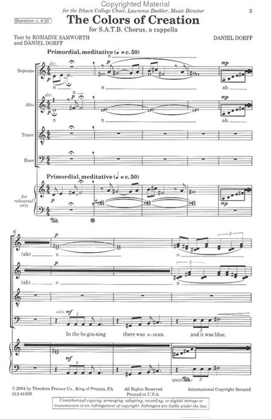 The Colors Of Creation 4-Part scores gallery preview page 2