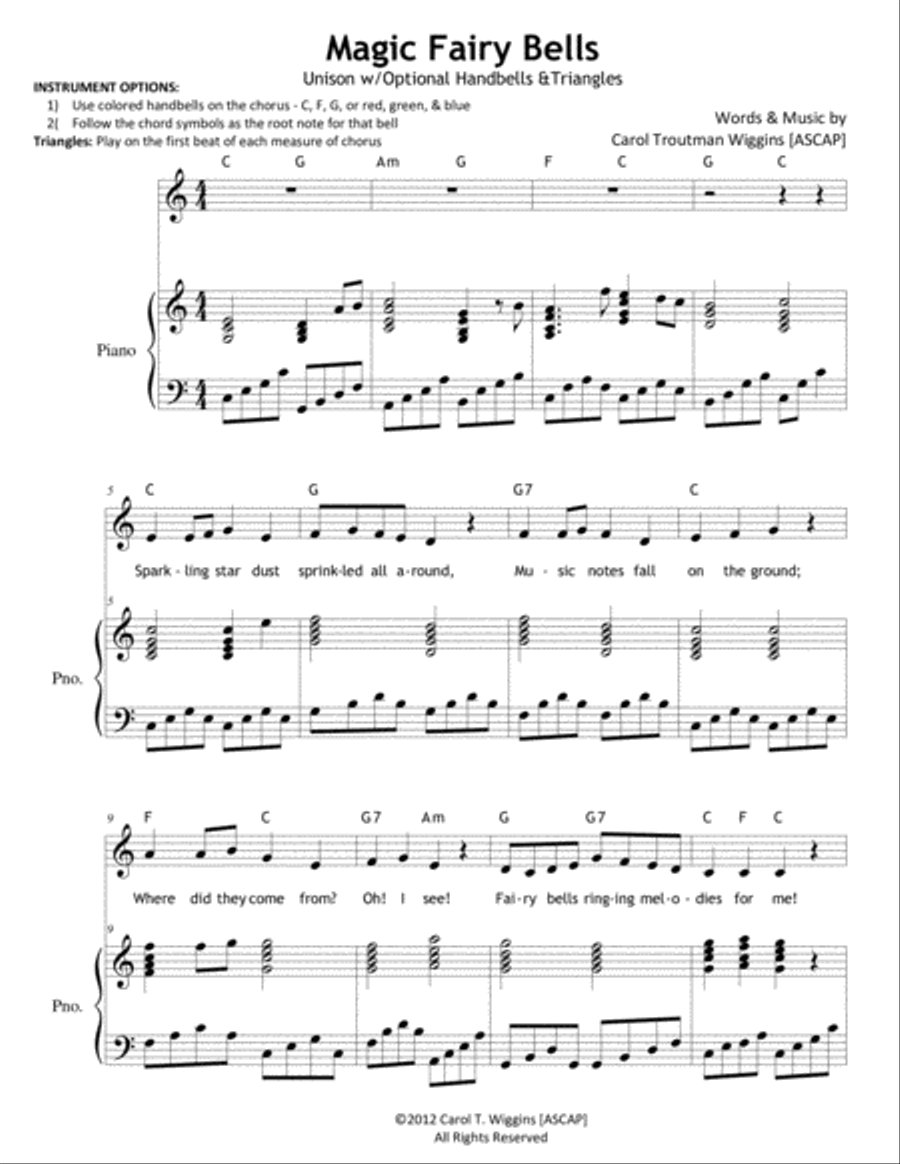 Magic Fairy Bells Magic Fairy Bells Unison Choir scores gallery preview page 1