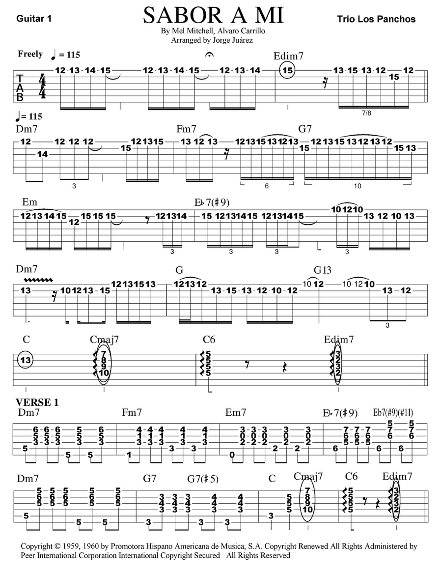 Sabor A Mi (be True To Me) Vocal Duet scores gallery preview page 1