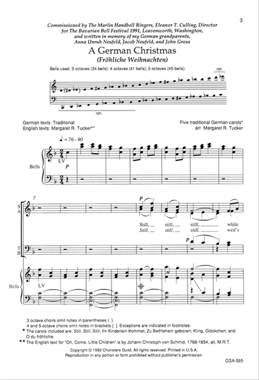 A German Christmas Choral Bell Score 4-Part scores gallery preview page 3