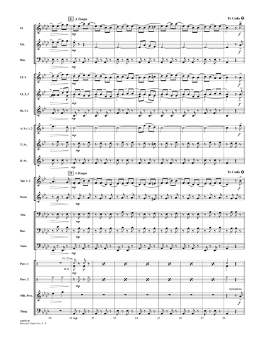 Slavonic Dance No. 3 - Full Score Concert Band scores gallery preview page 5
