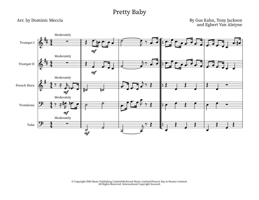 Pretty Baby Brass Ensemble scores gallery preview page 1