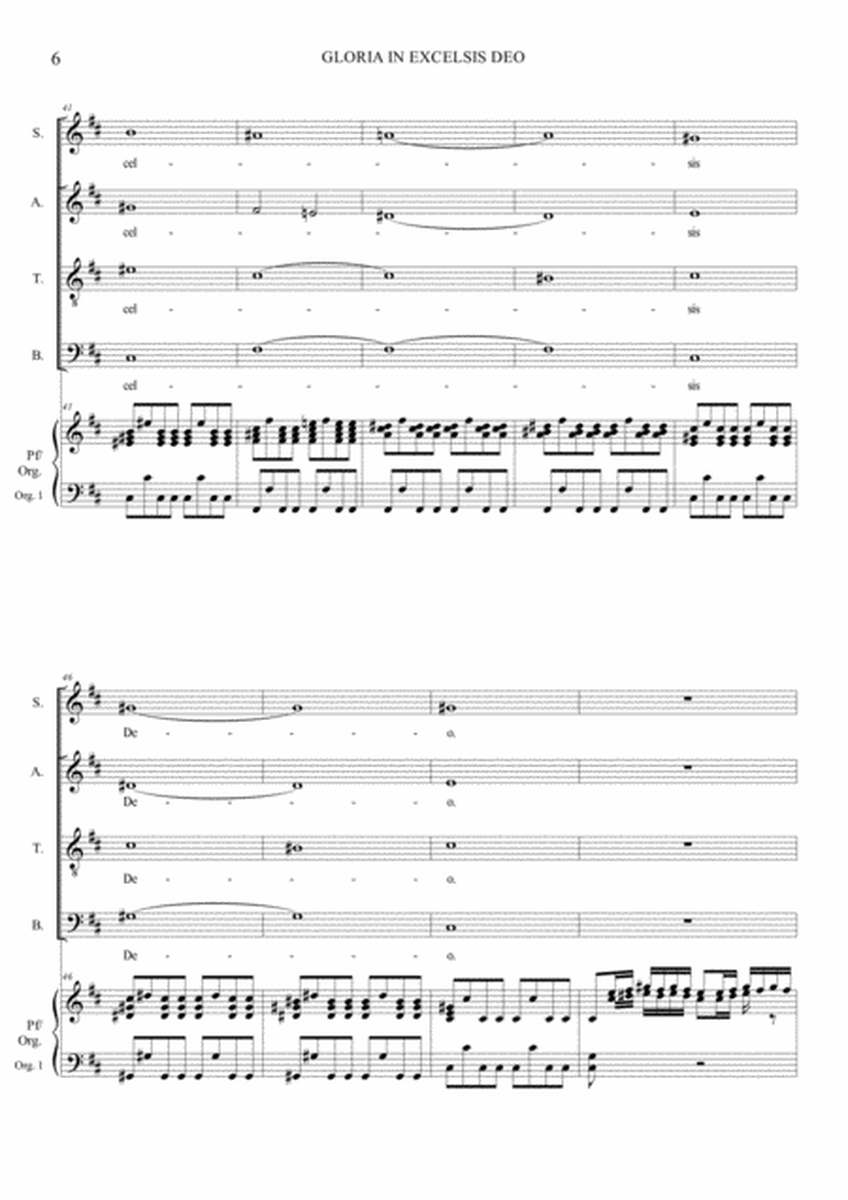 GLORIA - RV 589 - by Vivaldi - Full score - Arr. for SATB Choir and Piano/Organ - With Part of Orga image number null
