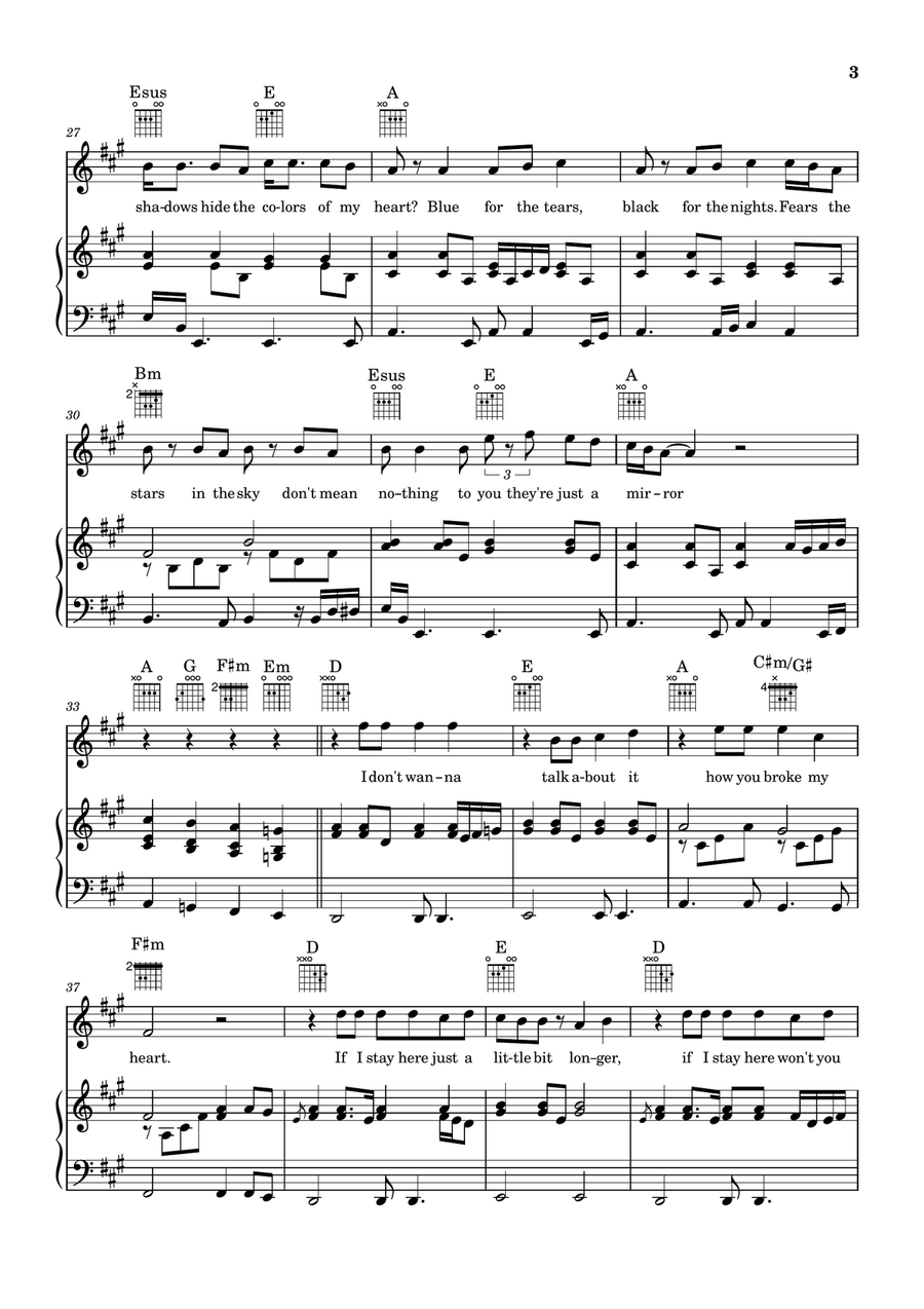 I Don't Want To Talk About It Piano, Vocal, Guitar scores gallery preview page 3
