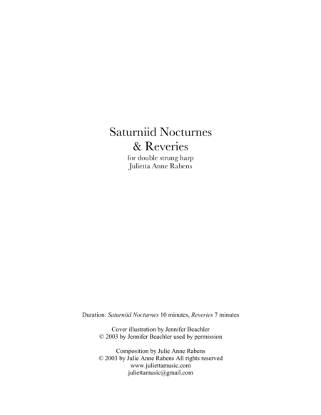 Saturniid Nocturnes & Reveries for double strung harp