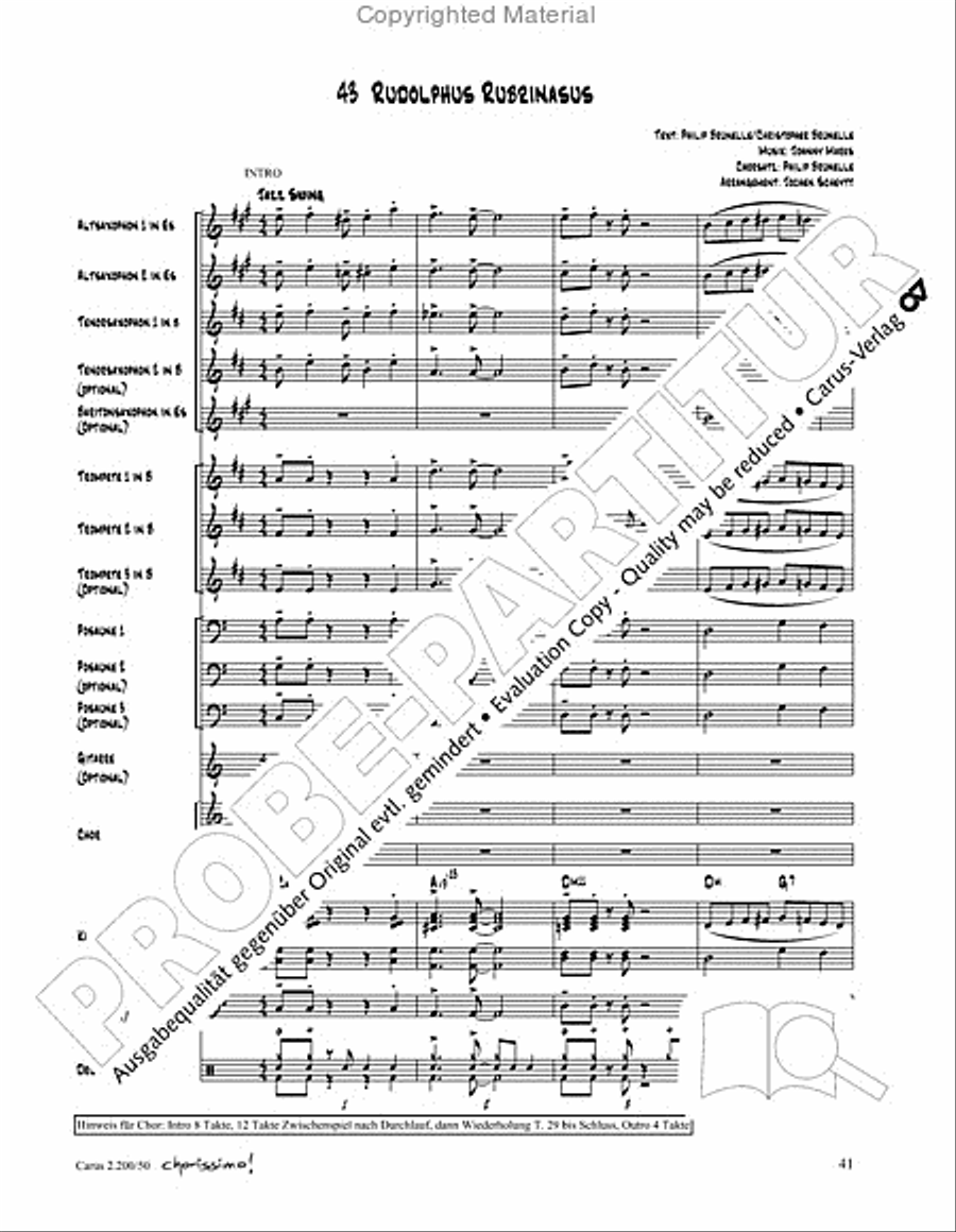 Chorissimo. Instrumentale Begleitarrangements fur Small Bigband, Vol. 3 Big Band scores gallery preview page 39