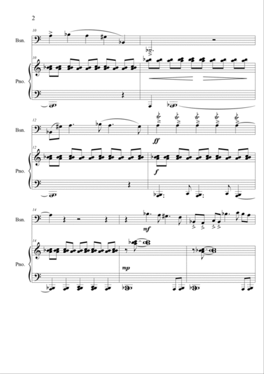 Colloquial Colors for solo bassoon and piano accompaniment Woodwind Duet scores gallery preview page 3
