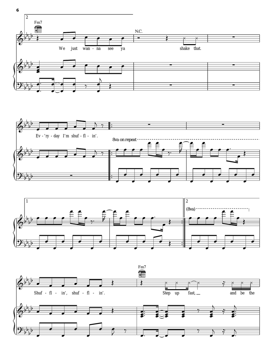 Party Rock Anthem Piano, Vocal, Guitar scores gallery preview page 6