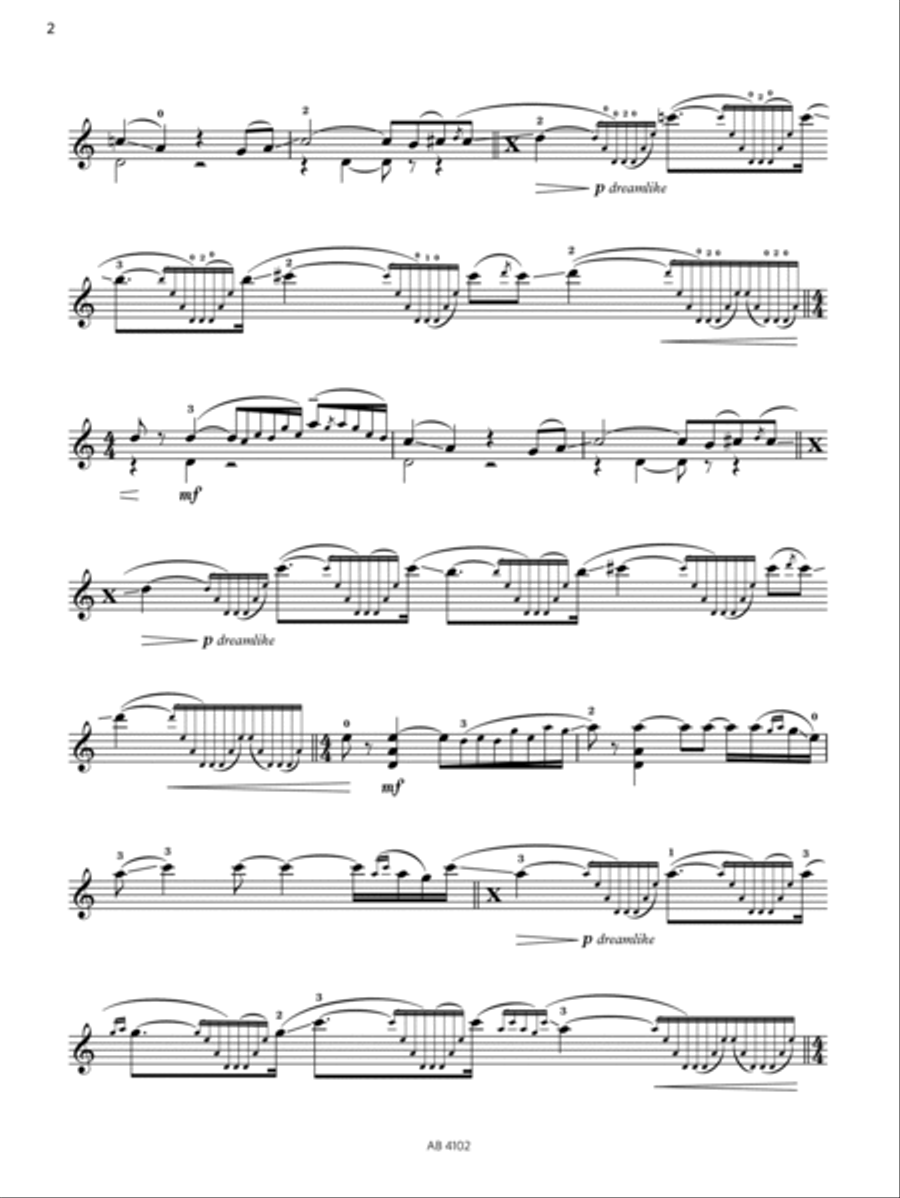 Varsha (Grade 8, C2, from the ABRSM Violin Syllabus from 2024) Violin Solo scores gallery preview page 2