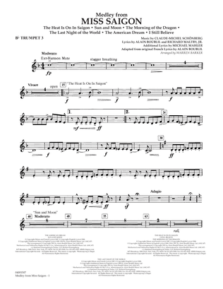 Medley from Miss Saigon (arr. Warren Barker) - Bb Trumpet 3