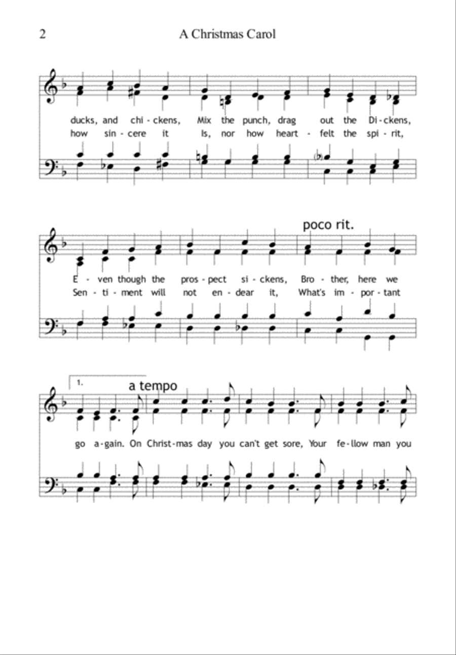A Christmas Carol (Tom Lehrer) 4-Part scores gallery preview page 2