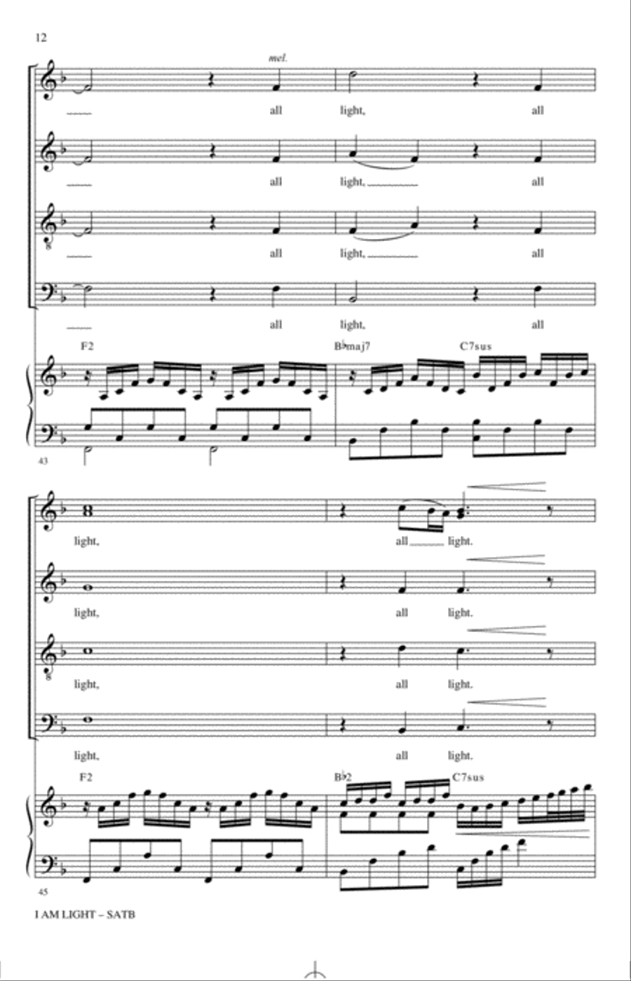 I Am Light (arr. Mark Hayes and Kimberly Lilley) 4-Part scores gallery preview page 11
