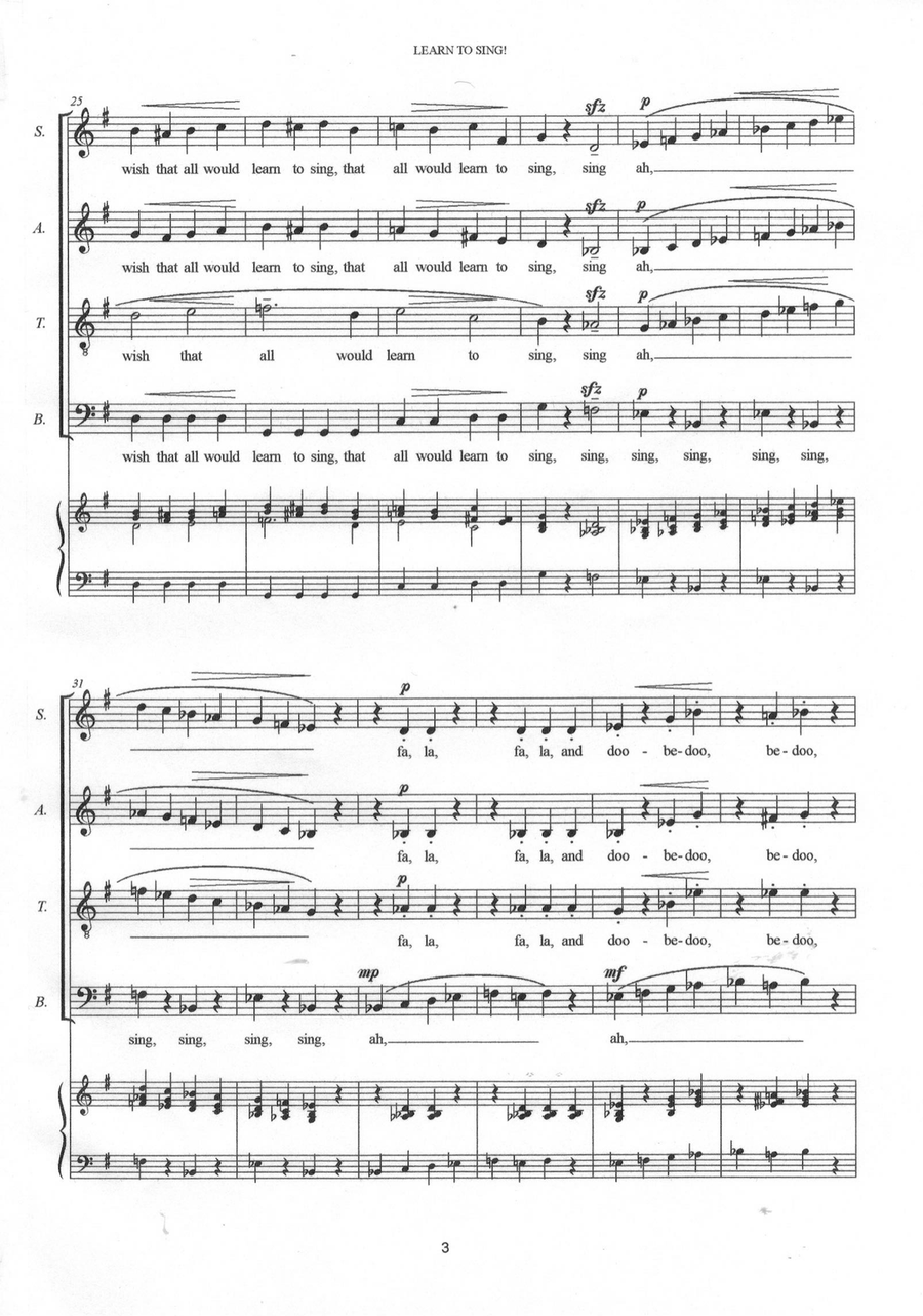 Learn to Sing! (SATB unaccompanied)