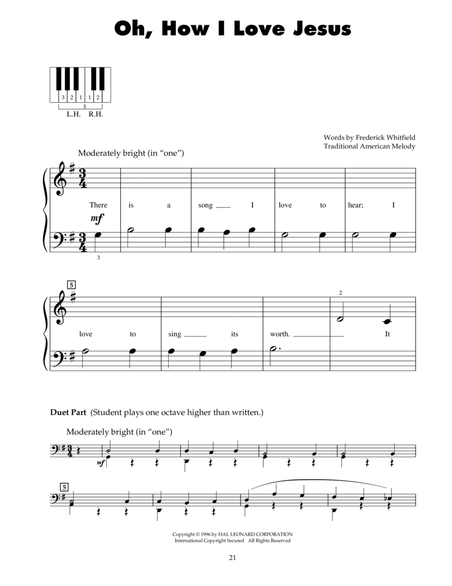Oh, How I Love Jesus (O How I Love Jesus) Piano scores gallery preview page 1