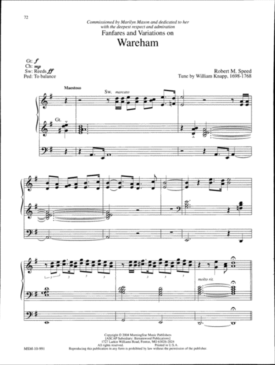 Marilyn Mason Music Library, Volume 2 Organ scores gallery preview page 20