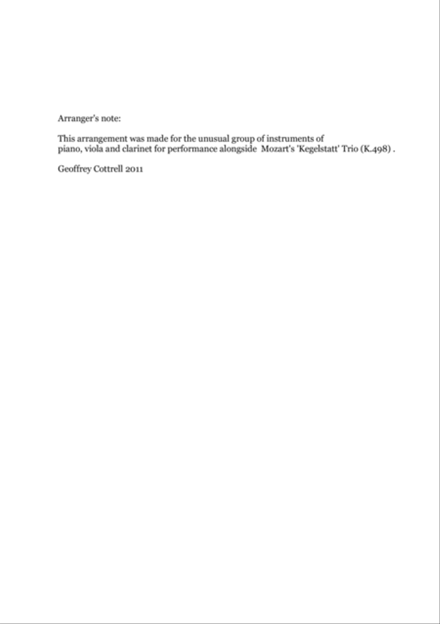 Pavane by Gabriel Faure - arranged for piano, viola and clarinet Small Ensemble scores gallery preview page 2