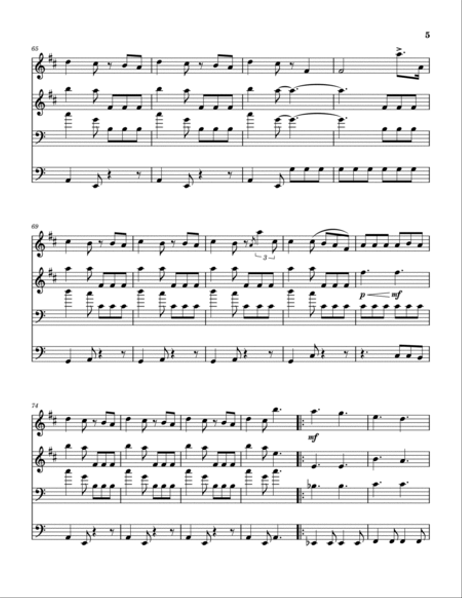 Sail On Sailor Brass Quartet scores gallery preview page 6