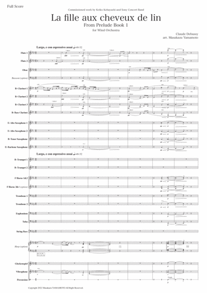 La fille aux cheveux de lin (The Girl With The Flaxen Hair) [arr. for concert band] - Score Only image number null