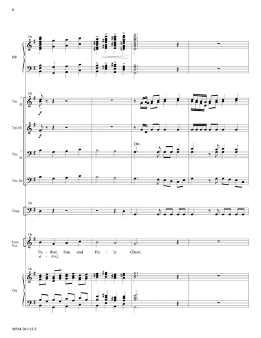 Praise God, from Whom All Blessings Flow Unison Choir scores gallery preview page 6