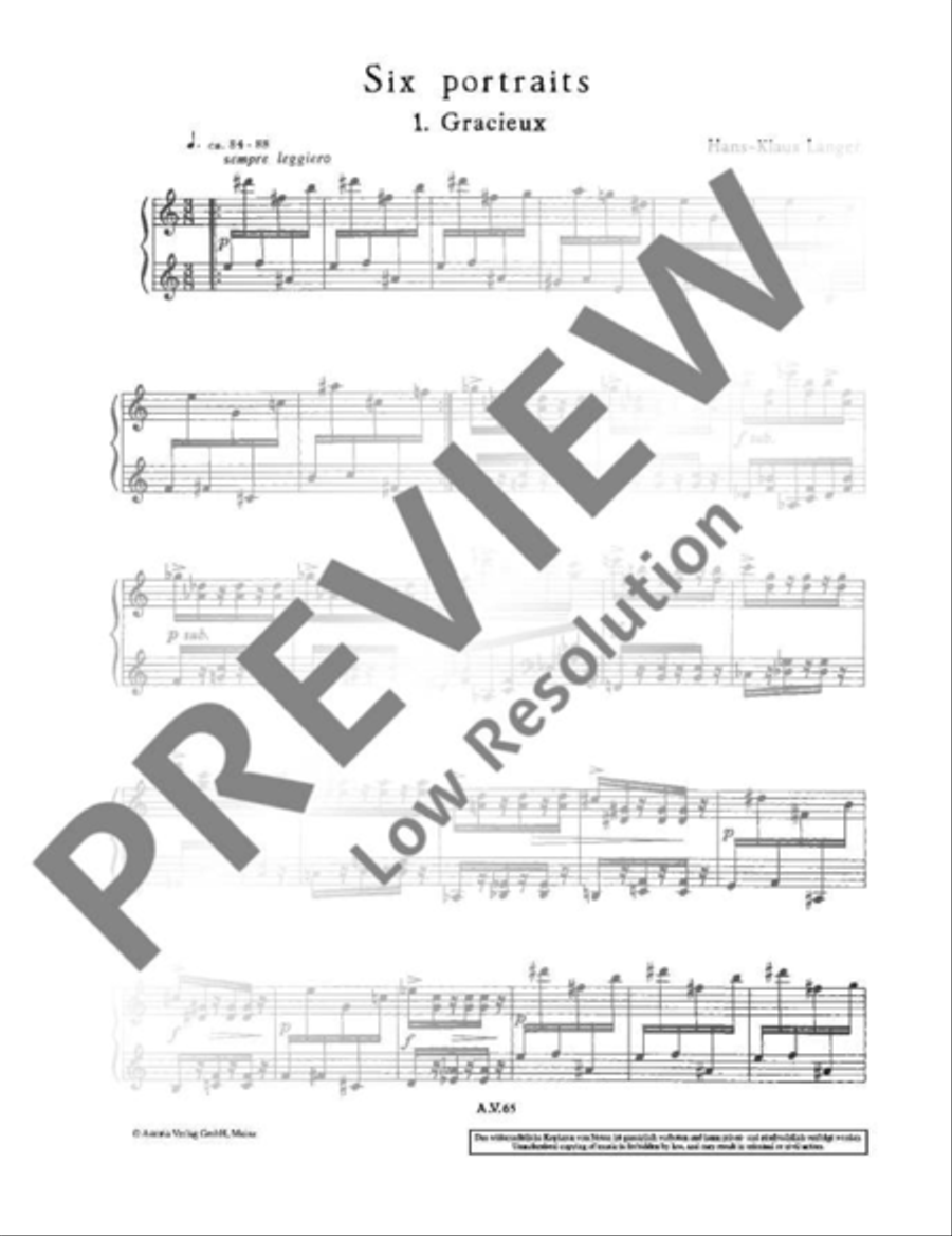 Six portraits Piano Solo scores gallery preview page 3
