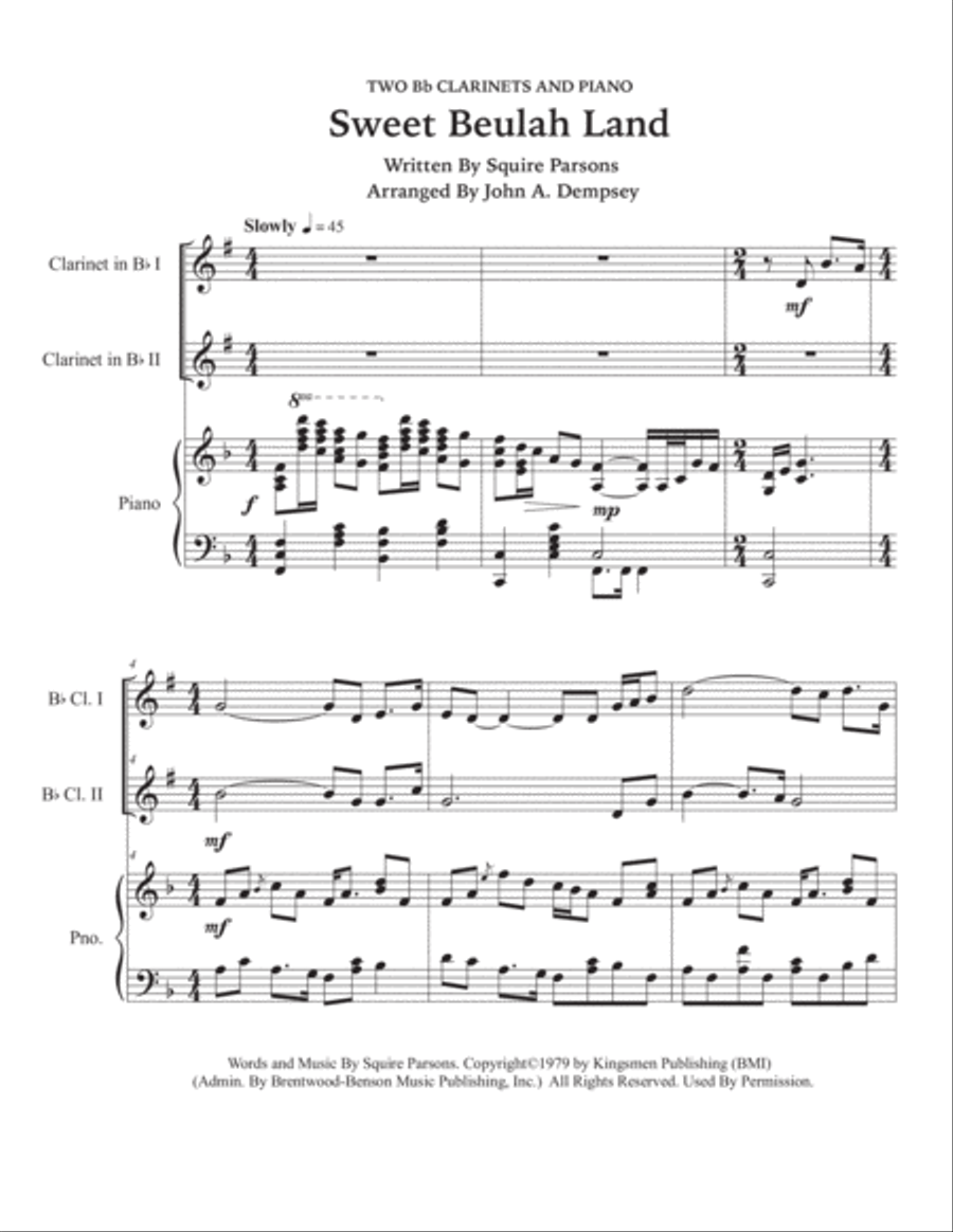 Sweet Beulah Land Woodwind Duet scores gallery preview page 5