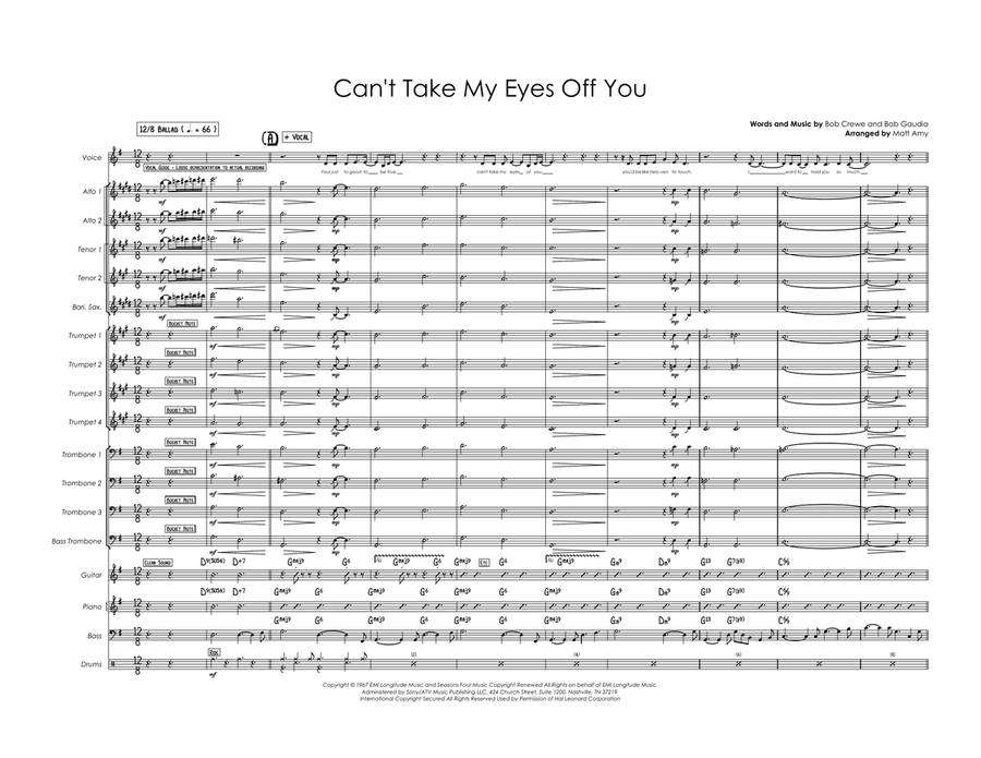 Can't Take My Eyes Off Of You Jazz Ensemble scores gallery preview page 1