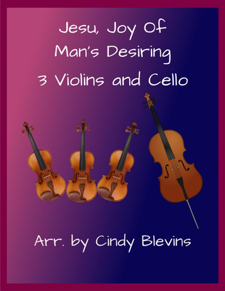 Book cover for Jesu, Joy of Man's Desiring, for Three Violins and Cello