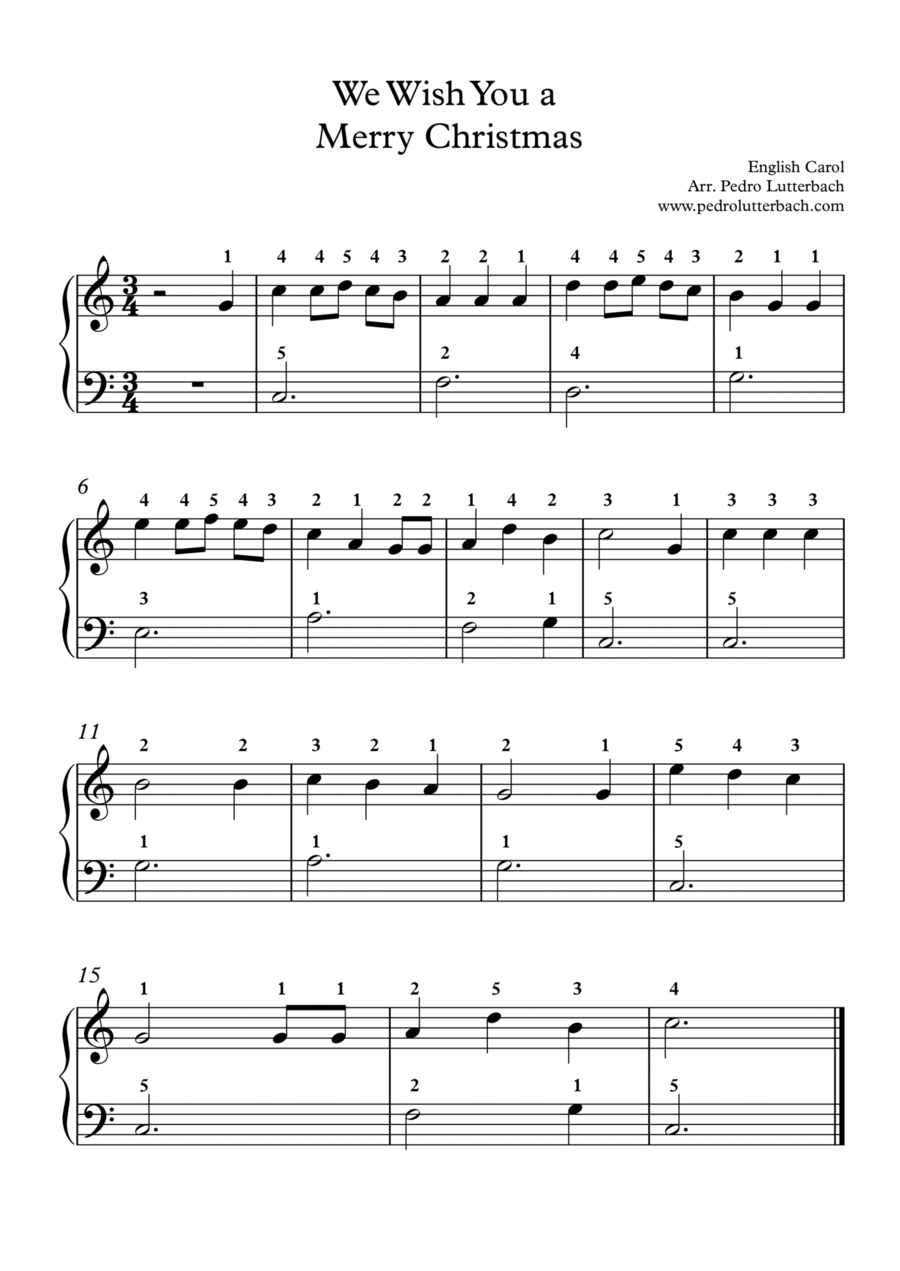 We Wish You a Marry Christmas Easy Piano scores gallery preview page 1