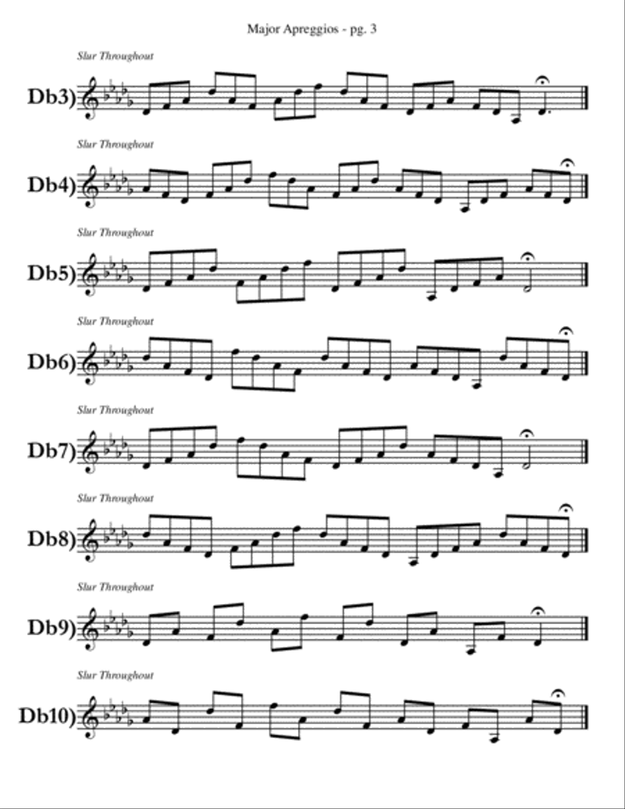 Trumpet Player Major Arpeggios by Eddie Lewis Trumpet Solo scores gallery preview page 5