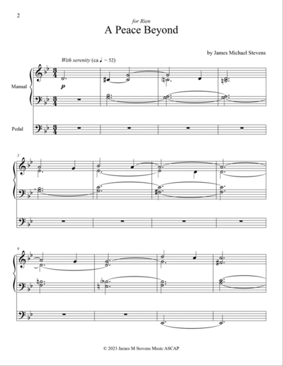 A Peace Beyond - Organ Solo A Peace Beyond - Organ Solo Organ Solo scores gallery preview page 2