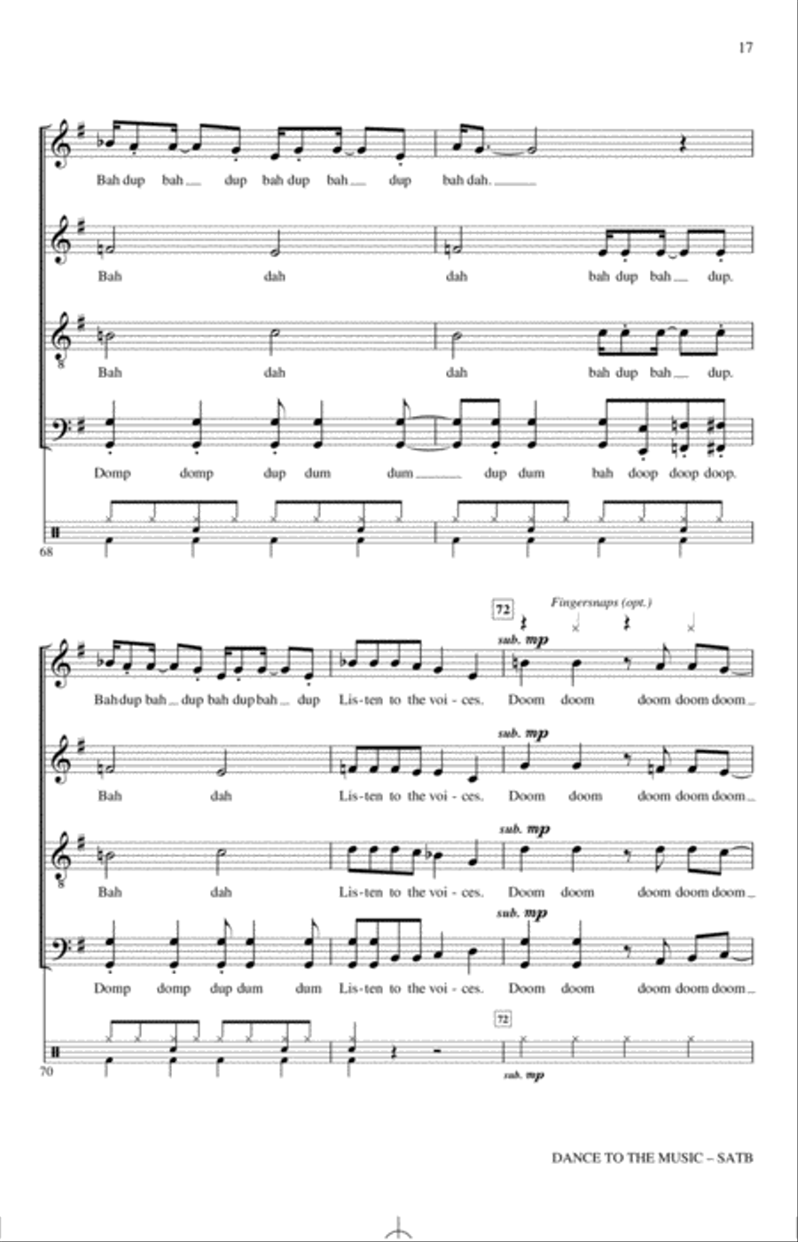Dance To The Music (arr. Paul Langford) 4-Part scores gallery preview page 16