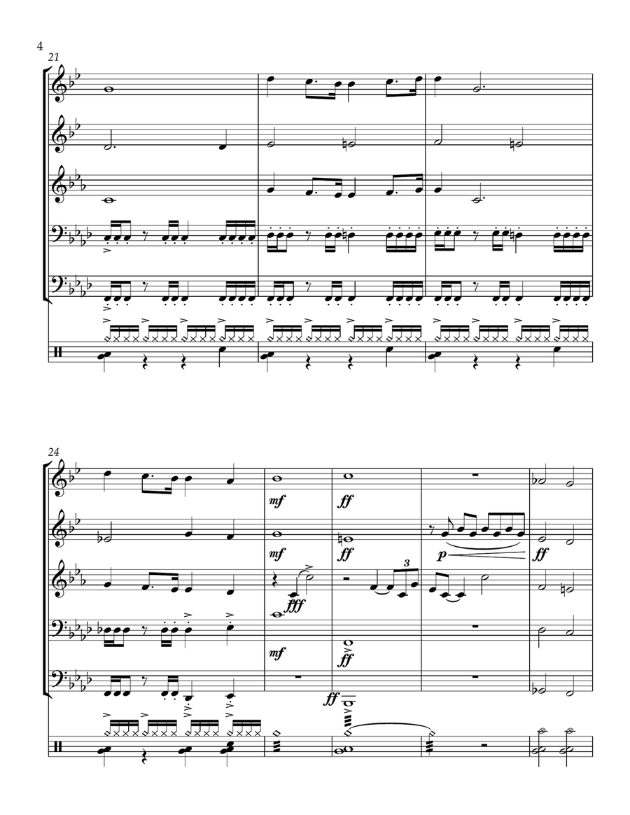 The Avengers Theme Brass Quintet scores gallery preview page 4