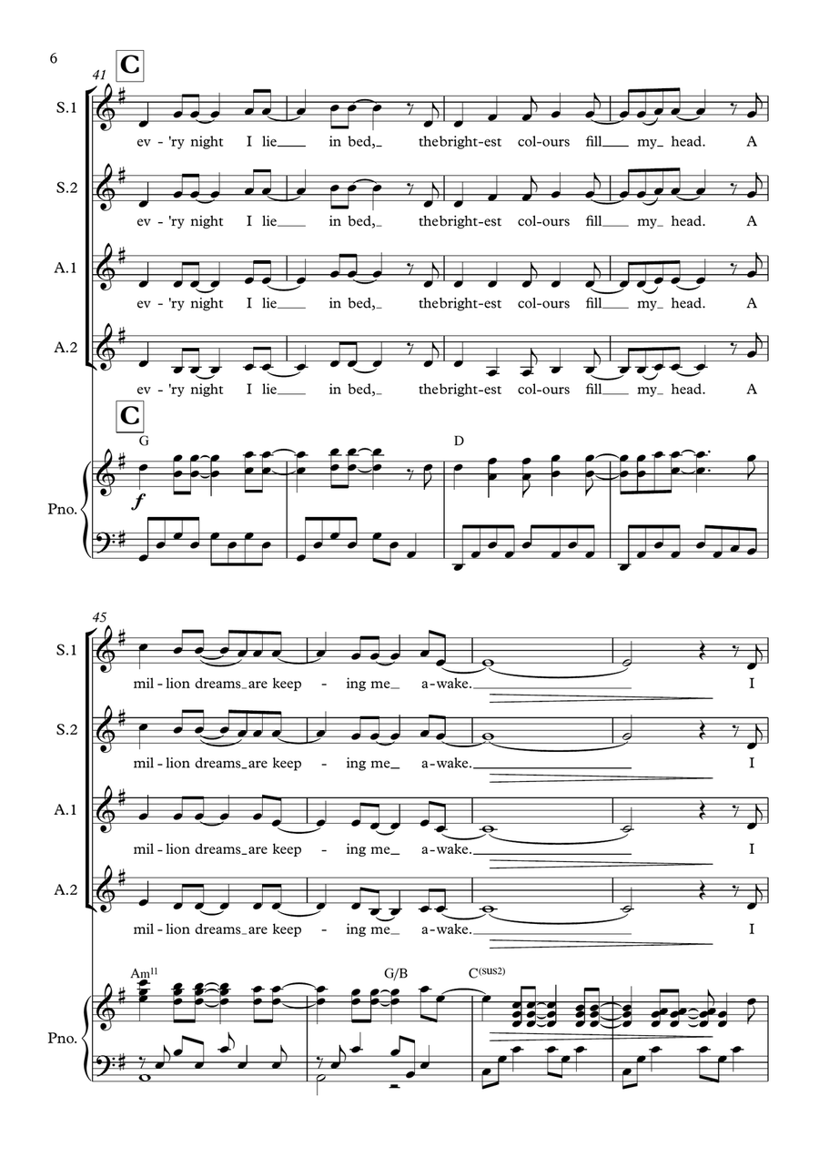 A Million Dreams SSA scores gallery preview page 6