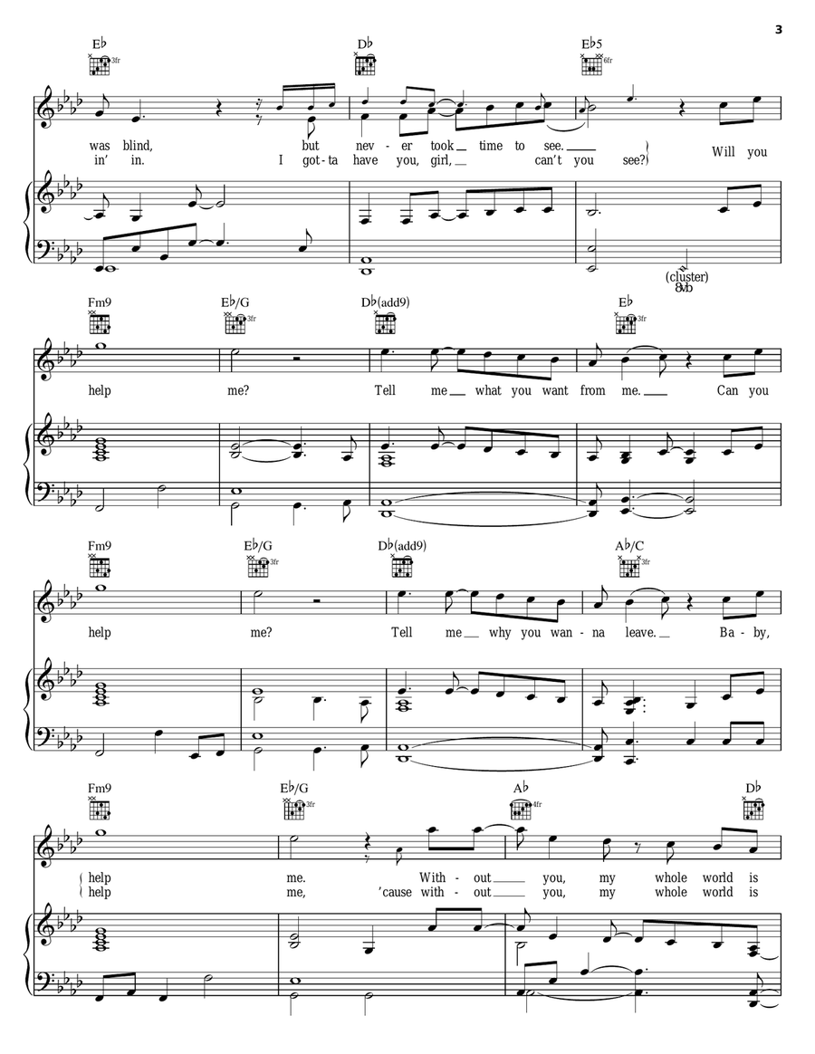 Can U Help Me Piano, Vocal, Guitar scores gallery preview page 3