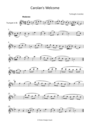 Carolan's Welcome - Trumpet Lead Sheet with Chord Symbols