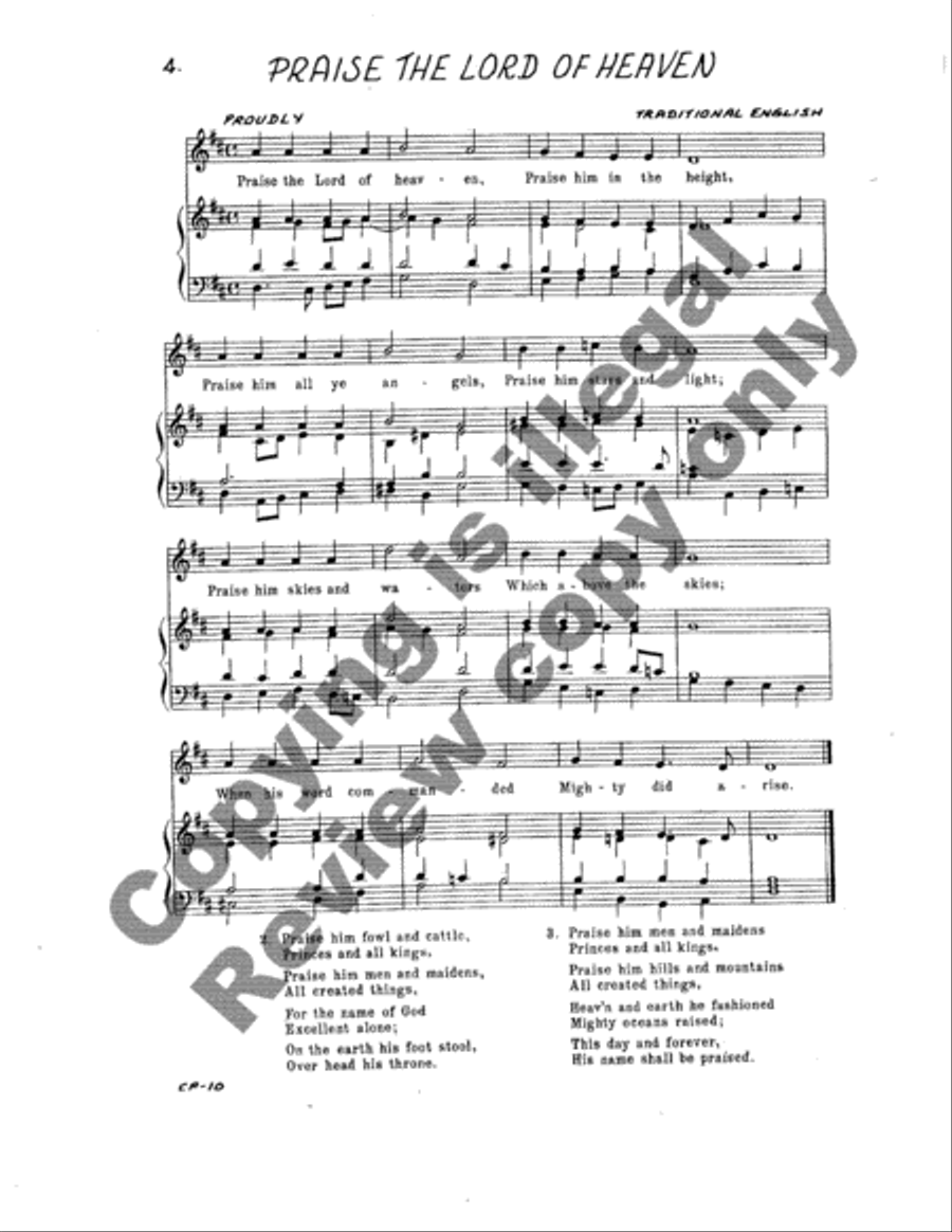 Four Hymns Unison Choir scores gallery preview page 9
