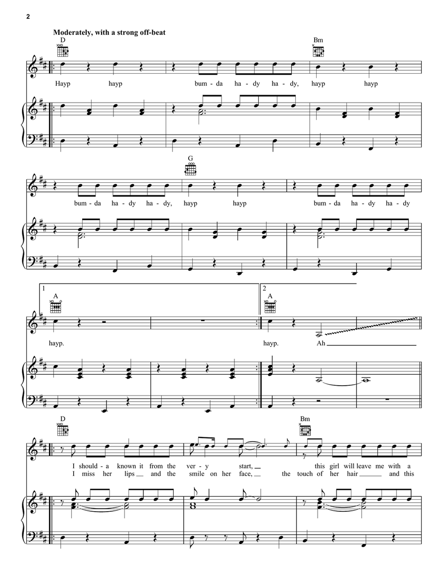 Runaround Sue Piano, Vocal, Guitar scores gallery preview page 2