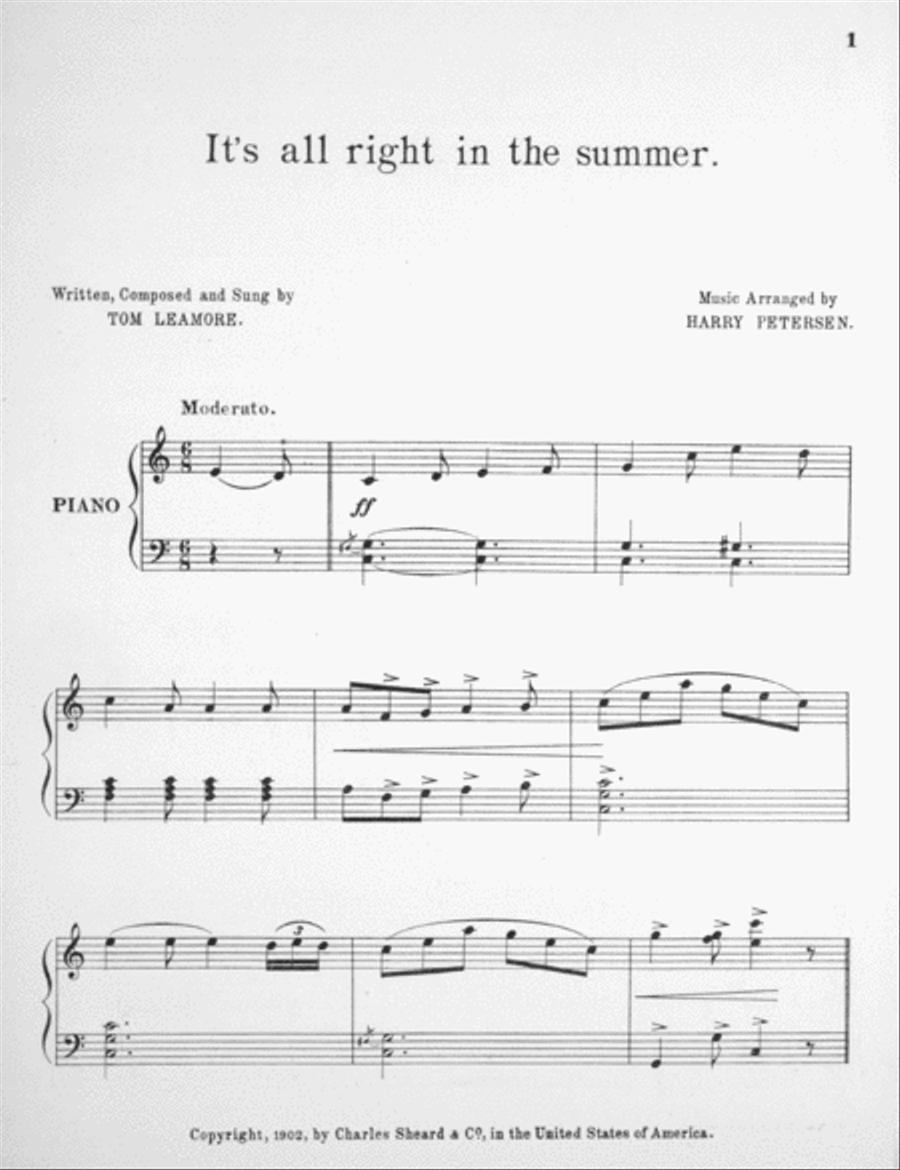 It's All Right in the Summer Voice scores gallery preview page 2
