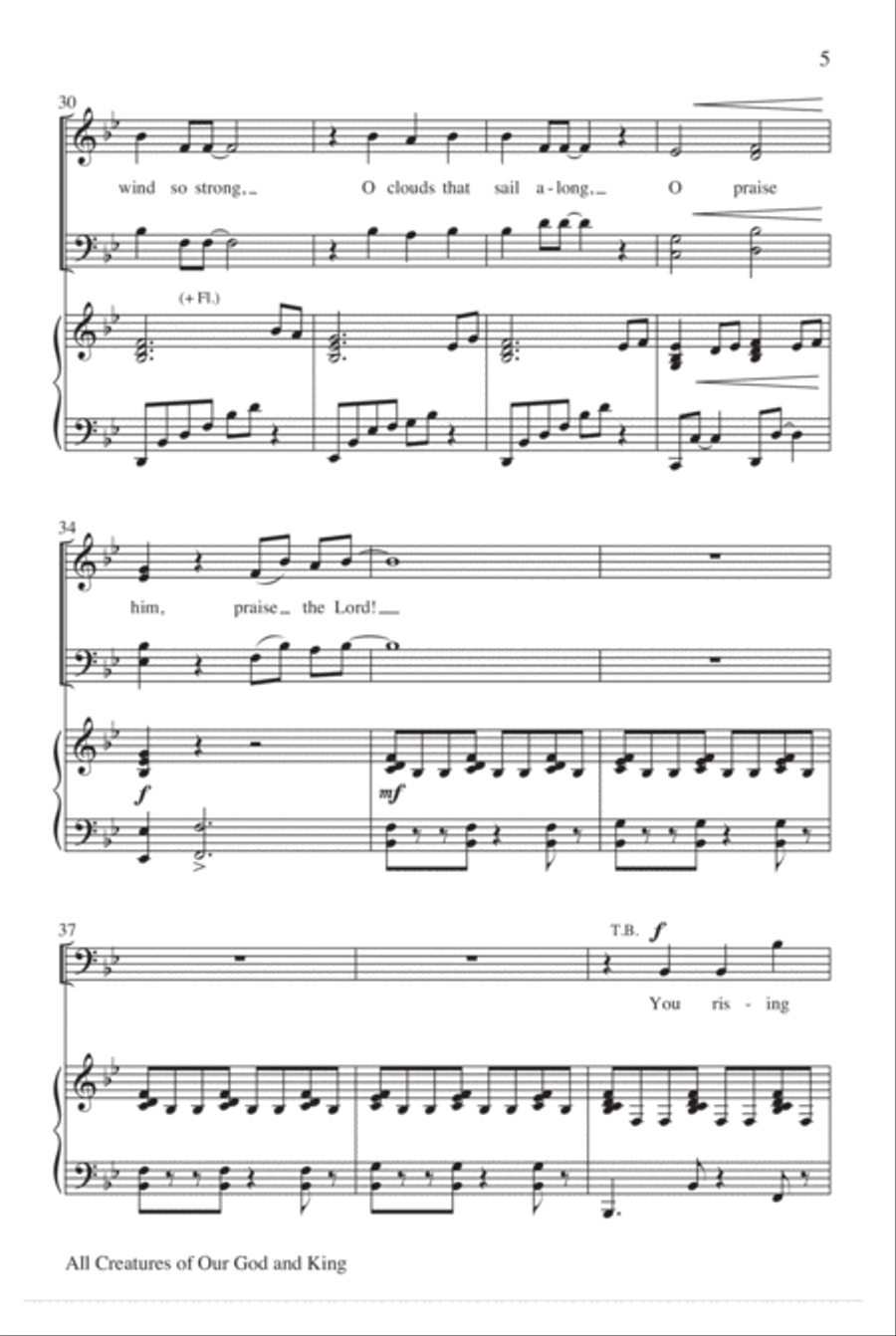 All Creatures of Our God and King 4-Part scores gallery preview page 5