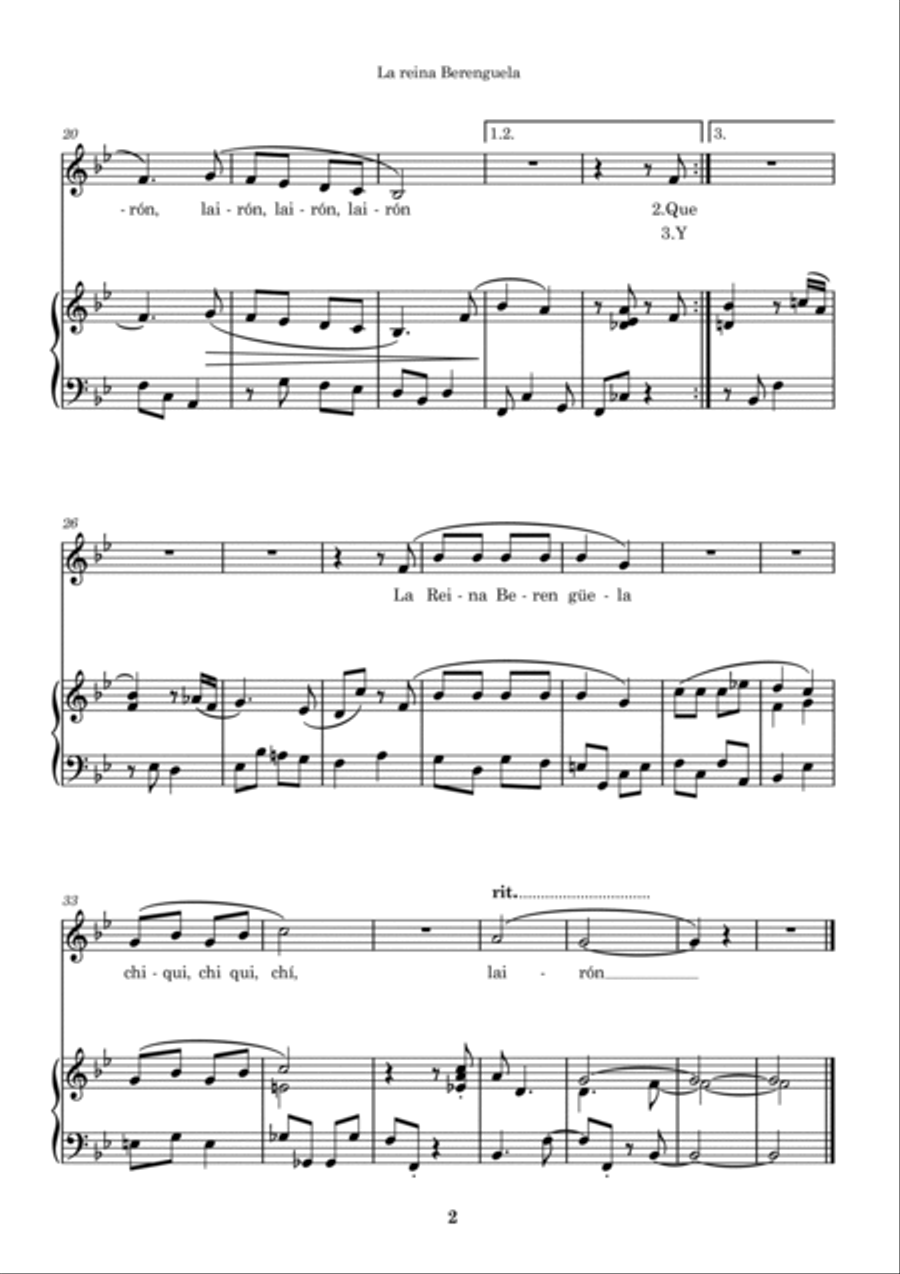 La Reina Berenguela La Reina Berenguela Voice scores gallery preview page 2