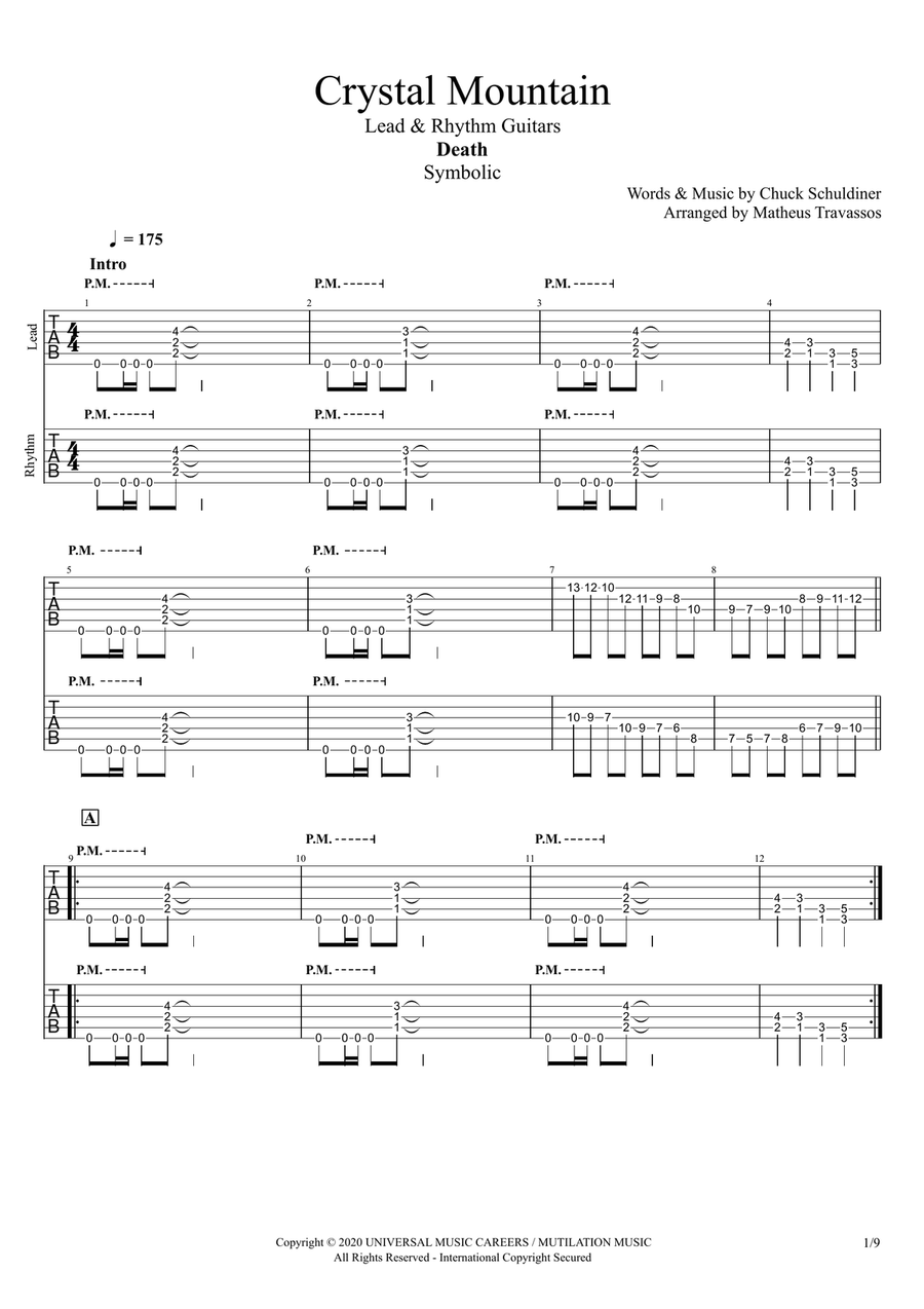 Crystal Mountain Guitar Tablature scores gallery preview page 2