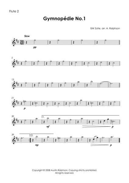 Gymnopedie No.1 - flute quartet image number null