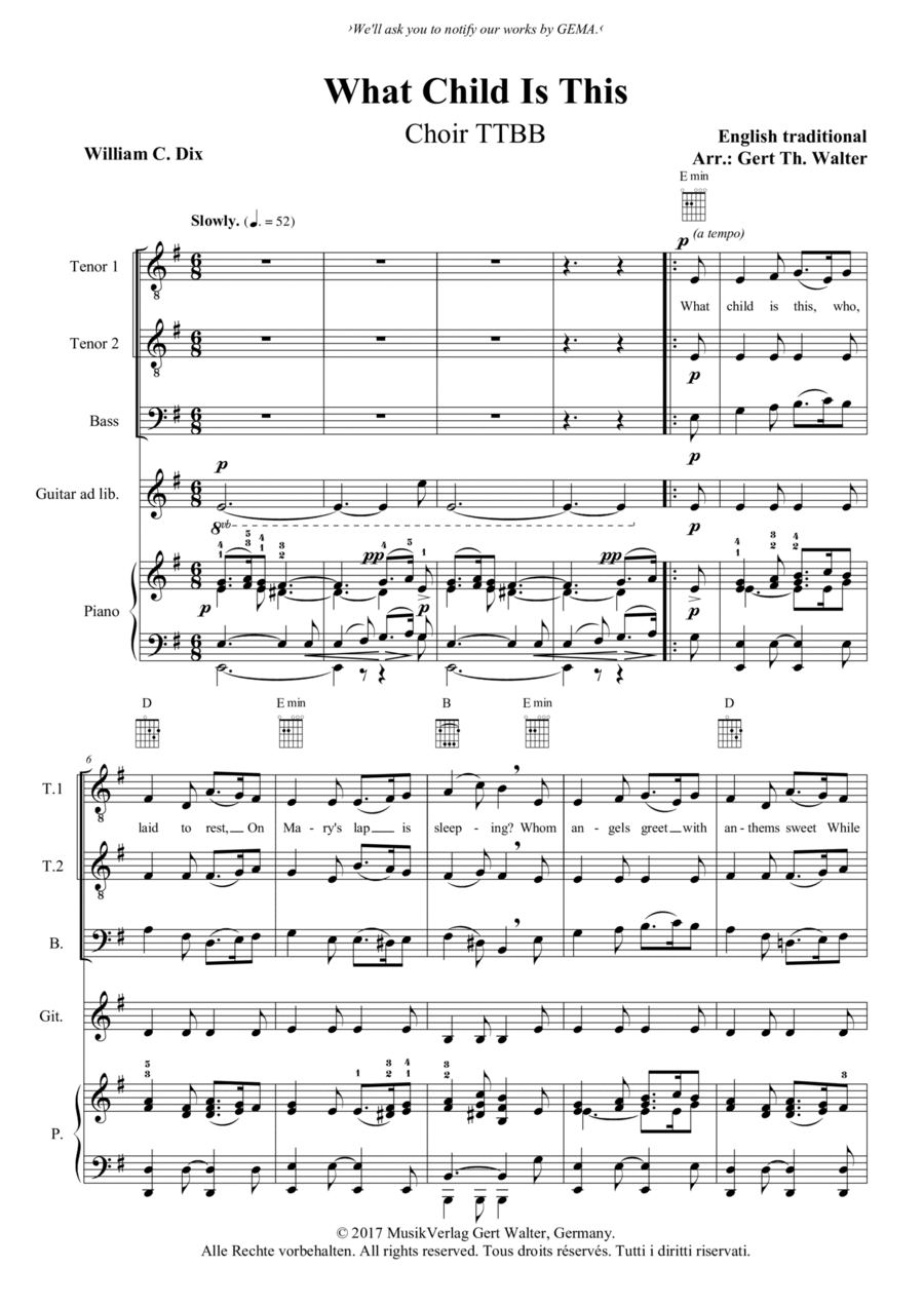 What Child Is This TTBB scores gallery preview page 1