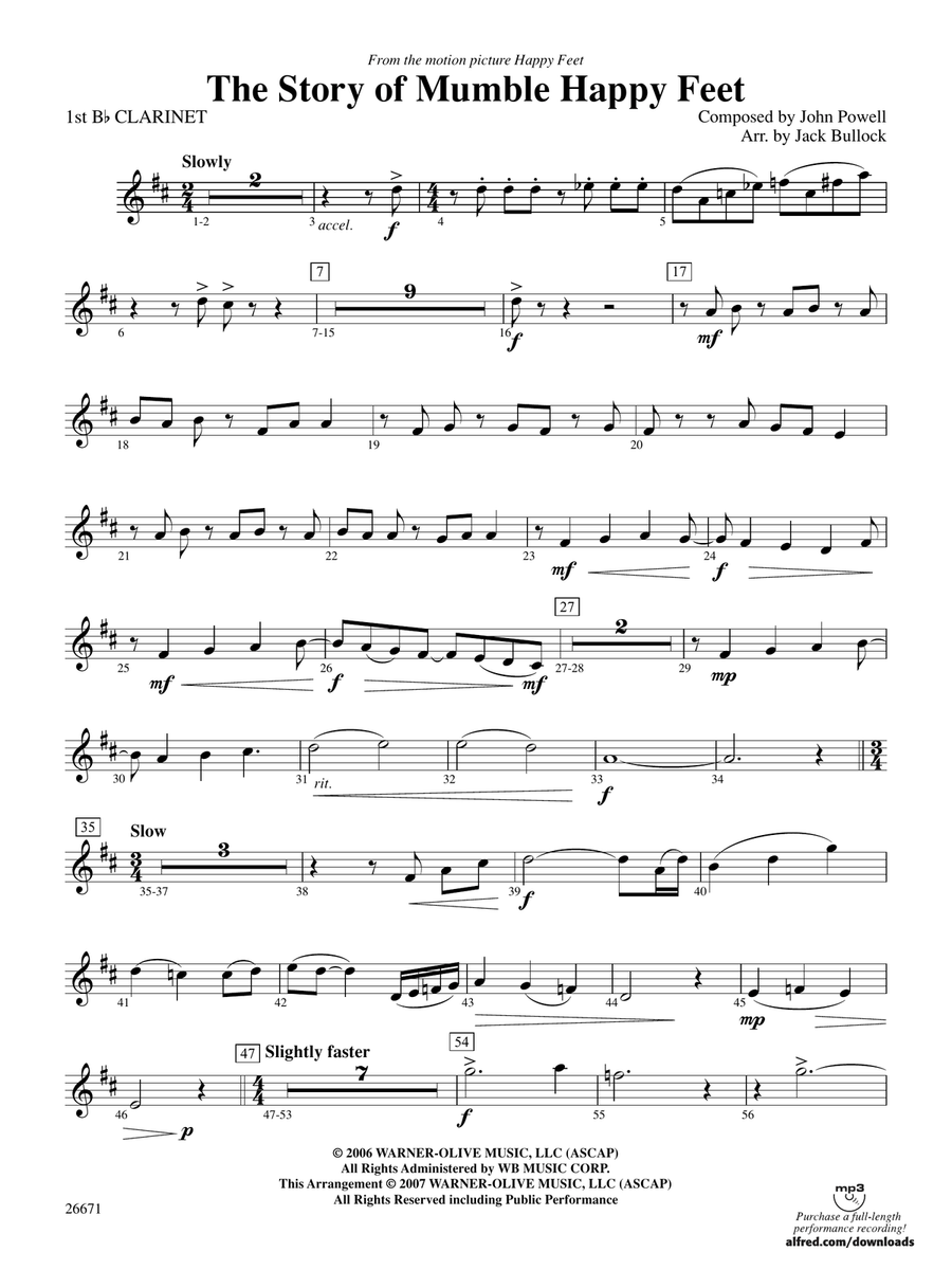 The Story of Mumble Happy Feet: 1st B-flat Clarinet